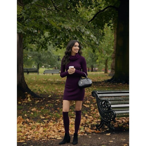 Versatile & Sexy Midi Sweater Dress with Cowl Neck - Perfect for Any Occasion - Picture 6 of 6